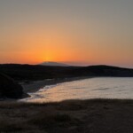 Sonnenuntergang mit Blick auf das Gebirge